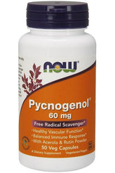 NOW Foods - Pycnogenol with Acerola & Rutin Powder, 60mg - 50 vcaps - Nutri.se
